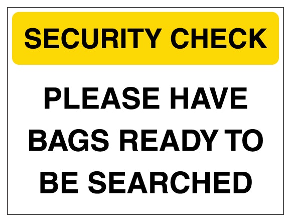 Security Check Have Bags Ready To Be Searched Yellow