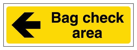 Bag Check Area Arrow Left