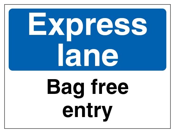 Express Lane Bag Free Entry Portrait Blue