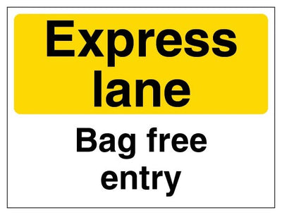 Express Lane Bag Free Entry Portrait Yellow