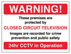 Warning! These Premises Are Protected By CCTV - Red