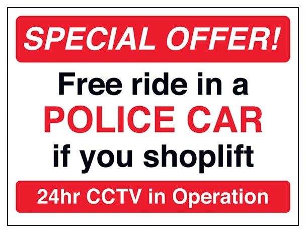 Free Ride In A Police Car If You Shoplift Red