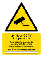 24 Hour CCTV in Operation - Comply with Terrorism Act