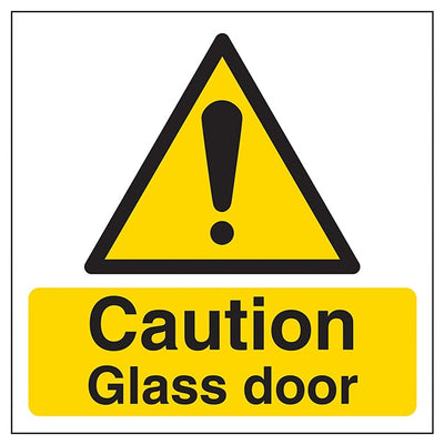 Caution Glass Door
