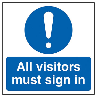 Visitors Must Sign In Automatic Door
