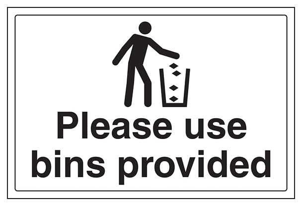 Please Use Bins Provided Large Landscape