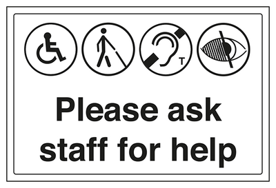 Please Ask Staff For Help