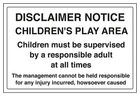 Disclaimer Notice - Children's Play Area - Large Landscape