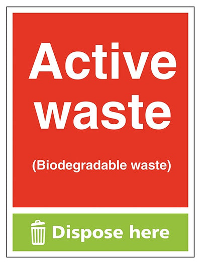 Active Waste Biodegradable Waste Dispose Here Portrait