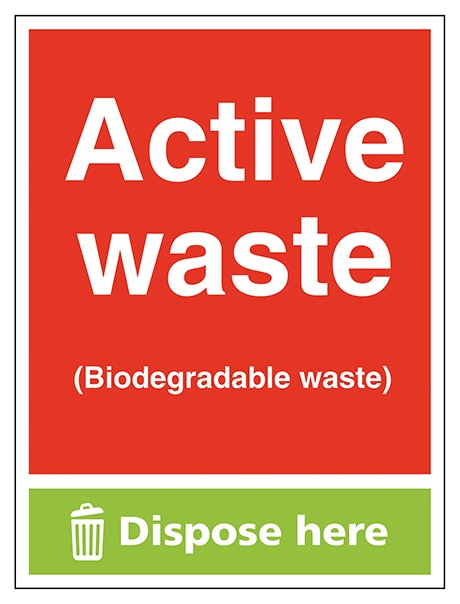 Active Waste Biodegradable Waste Dispose Here Portrait