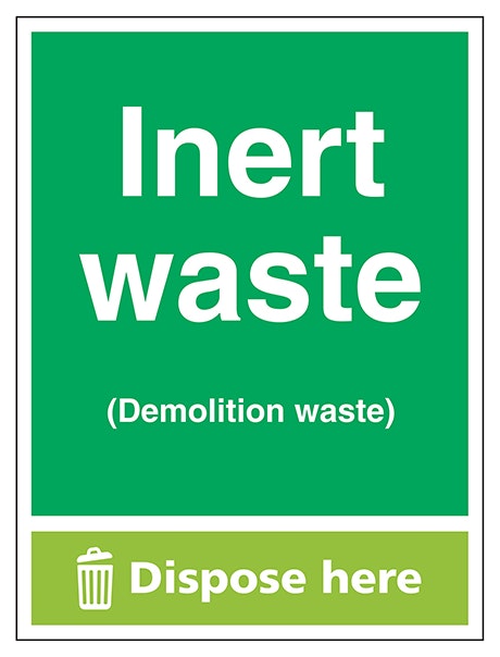 Inert Waste Demolition Waste Dispose Here Portrait