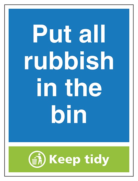 Put All Rubbish In The Bin Keep Tidy Portrait
