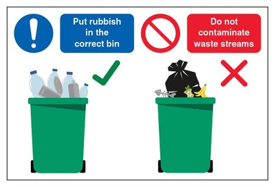 Put Rubbish In The Correct Bin Do Not Contaminate Waste Streams Large Landscape