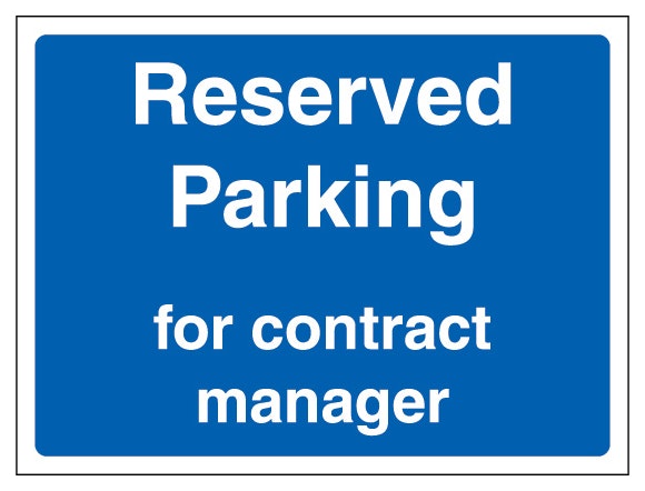 Reserved Parking For Contract Manager Landscape