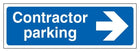 Contractor Parking - Landscape - Blue - Arrow Right