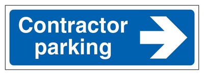 Contractor Parking Landscape Blue Arrow Right
