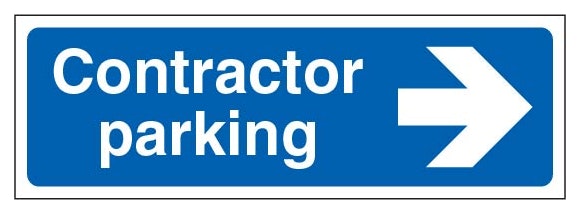 Contractor Parking Landscape Blue Arrow Right