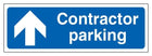 Contractor Parking - Landscape - Blue - Arrow Up