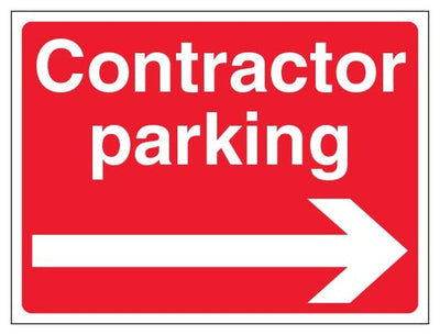 Contractor Parking Landscape Red Arrow Right