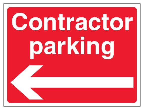 Contractor Parking Landscape Red Arrow Left