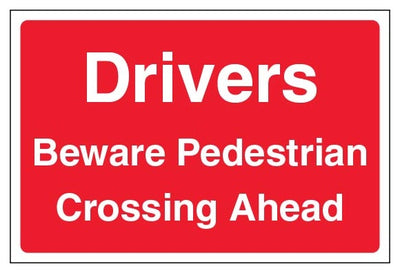 Drivers Beware Pedestrian Crossing Ahead Large Landscape