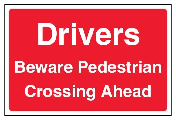 Drivers Beware Pedestrian Crossing Ahead Large Landscape