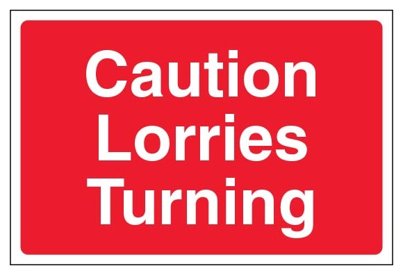 Caution Lorries Turning Large Landscape