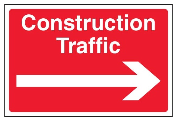 Construction Traffic Arrow Right Large Landscape