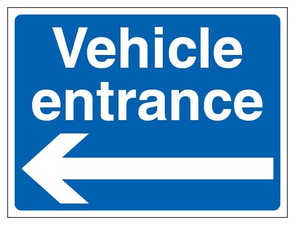 Vehicle Entrance Landscape Blue Arrow Left