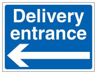 Delivery Entrance - Landscape - Blue - Arrow Left