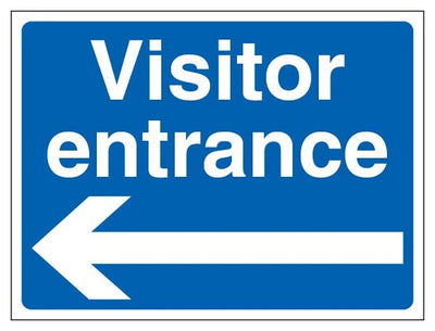 Visitor Entrance Landscape Blue Arrow Left