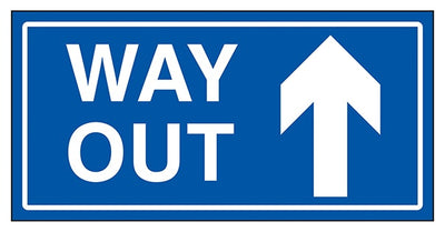 Way Out Arrow Up Blue