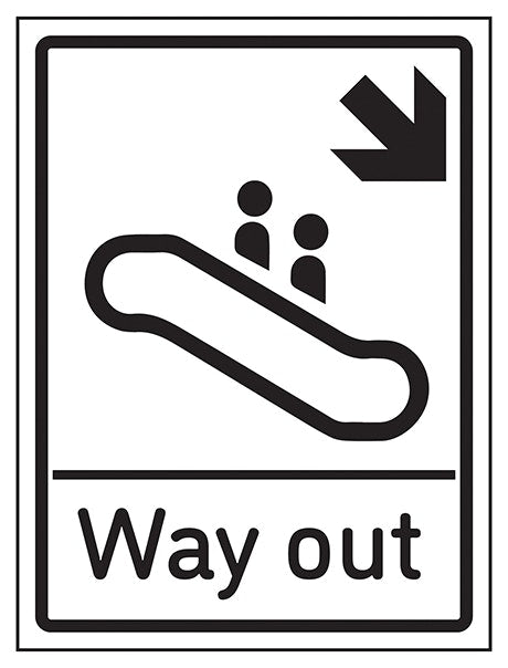 Way Out Arrow Down Right