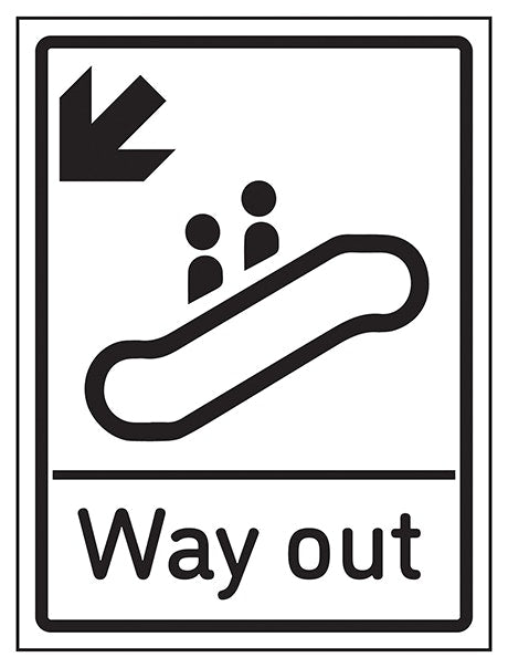 Way Out Arrow Down Left