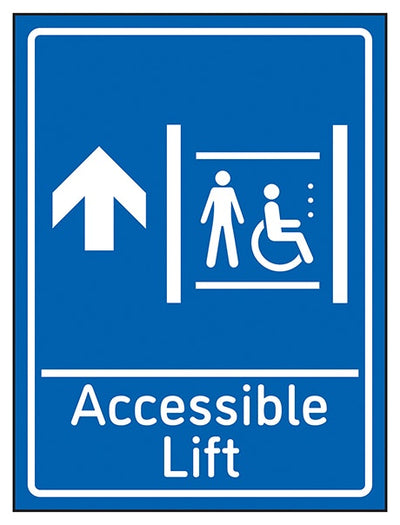 Accessible Lift Arrow Up Blue