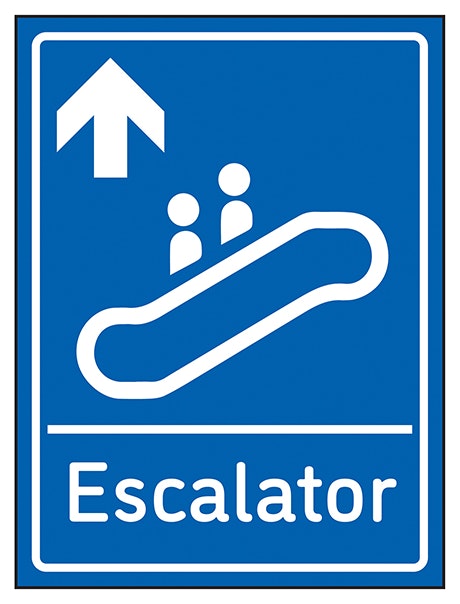 Escalator Arrow Up Blue