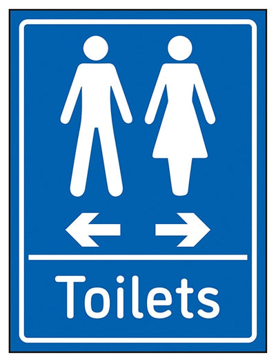 Toilets Arrows Men Left Women Right Blue