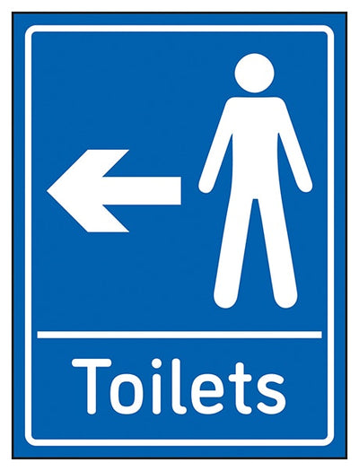 Mens Toilets Arrow Left Blue