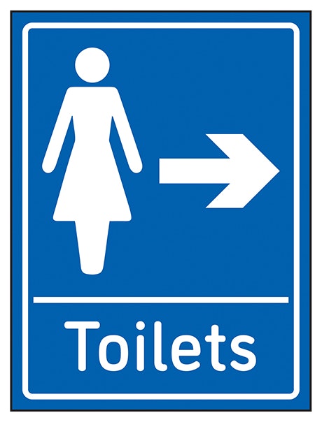 Womens Toilets Arrow Right Blue
