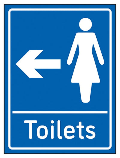 Womens Toilets Arrow Left Blue