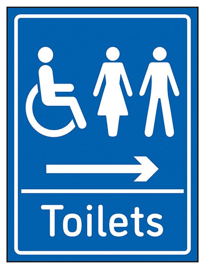 Mixed Toilets Arrow Right Blue
