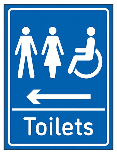 Mixed Toilets Arrow Left Blue