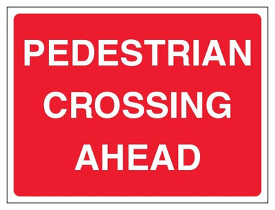Pedestrian Crossing Ahead Landscape Red