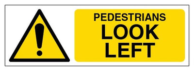 Pedestrians Look Left Narrow Landscape