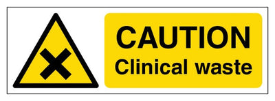 Caution Clinical Waste Narrow Landscape
