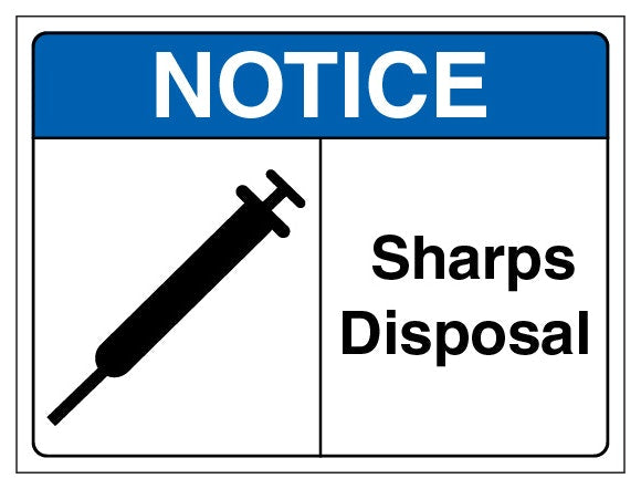 Notice Sharps Disposal Landscape