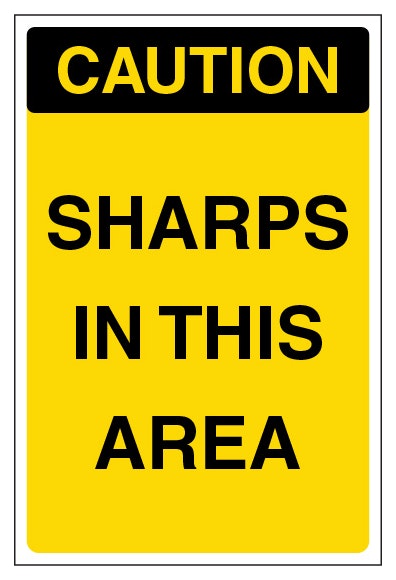 Caution Sharps In This Area Portrait