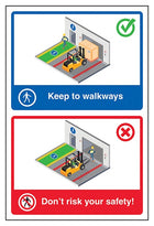 Keep To Walkways / Don't Risk Your Safety!