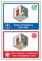 Keep Emergency Exit Clear / Don't Block Emergency Exit