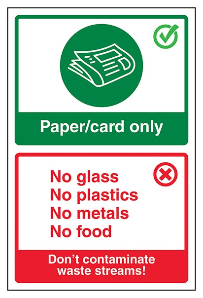 Paper Card Only Don T Contaminate Waste Streams
